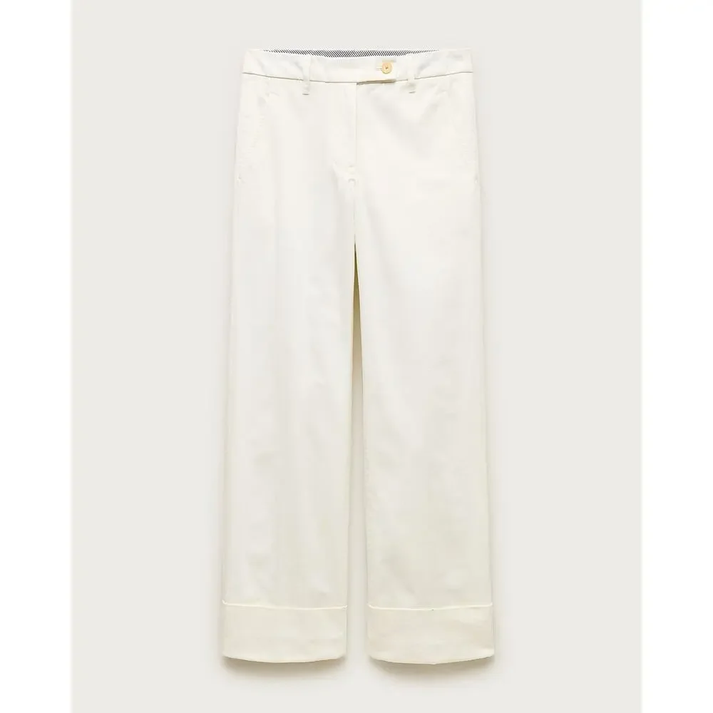 J.Crew Cuffed Preppy Relaxed Chino Pant Ivory Size 2 NWT